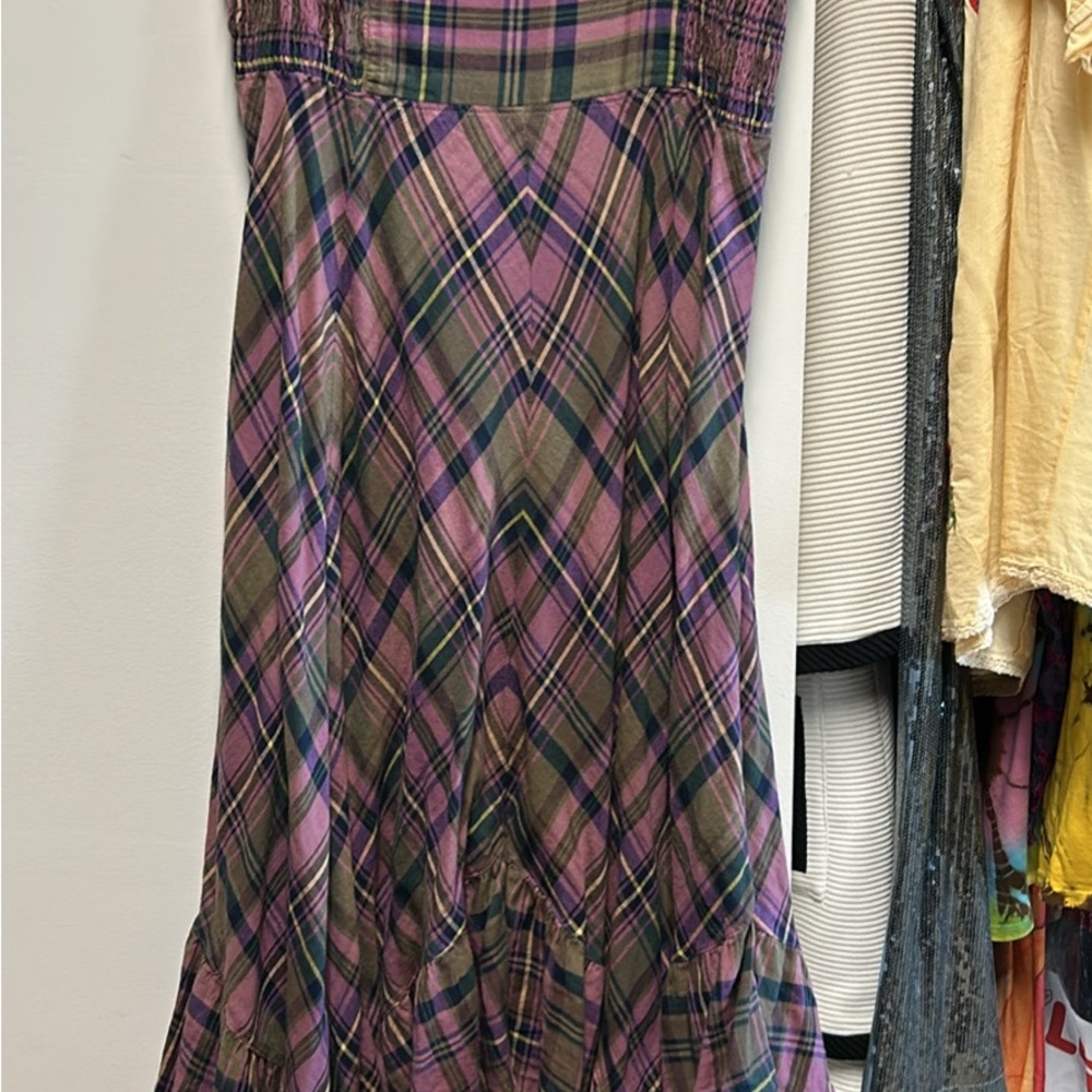 Plaid Women's Skirt in Pink and Green